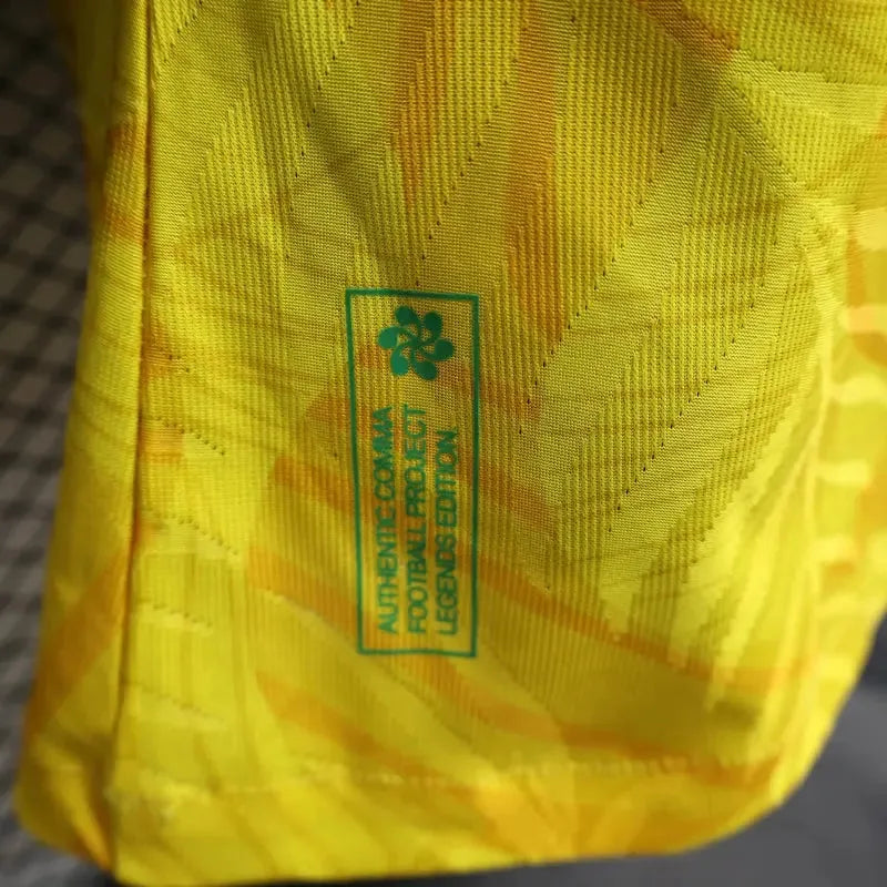 "Camisa Brasil “The Prince” - Jogador Masculina Amarela Comma Football - Netmantos"