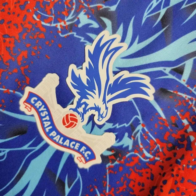 "Camisa Crystal Palace Home 24/25 - Torcedor Masculina Vermelha e Azul - Netmantos"