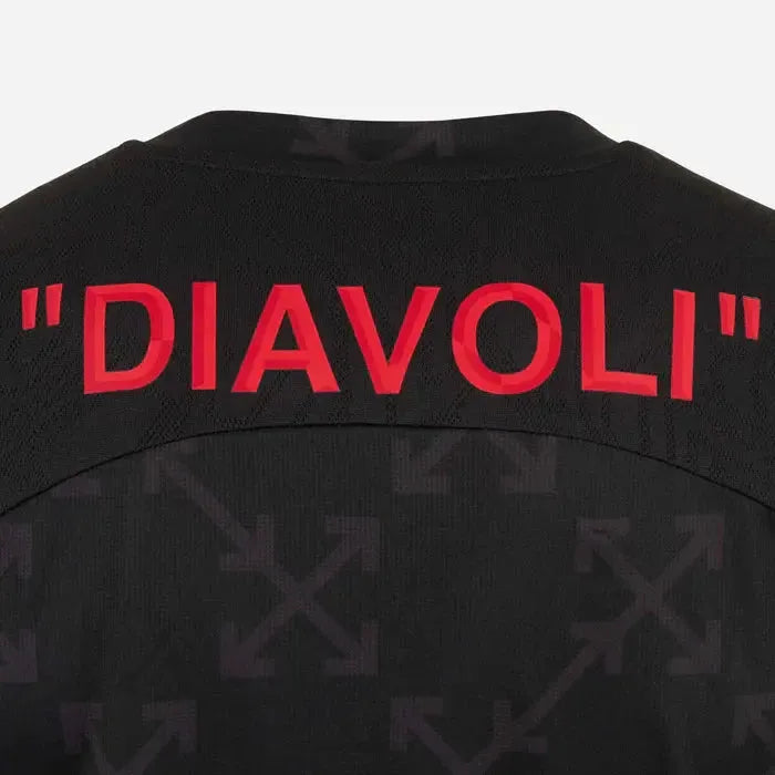 "Camisa AC Milan x Off-White™ Pré Jogo 25/26 - Torcedor Masculina Preta - Netmantos"