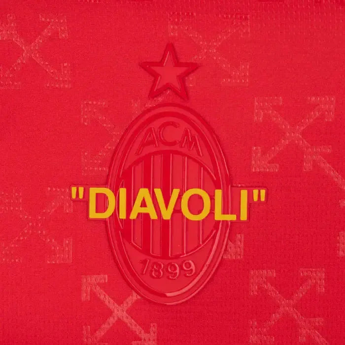 "Camisa AC Milan x Off-White™ Fourth 25/26 - Torcedor Masculina Vermelha - Netmantos"