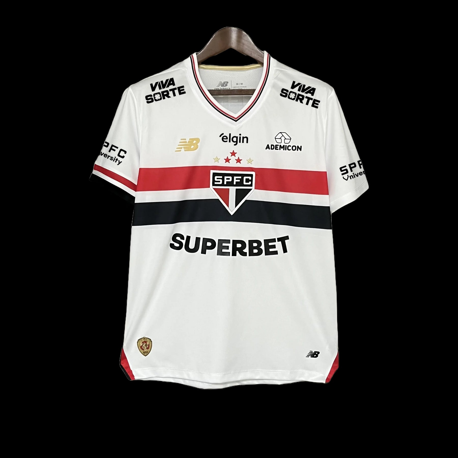 "Camisa São Paulo Home 25/26 - Torcedor Masculina Branca + Patrocínios - Netmantos"