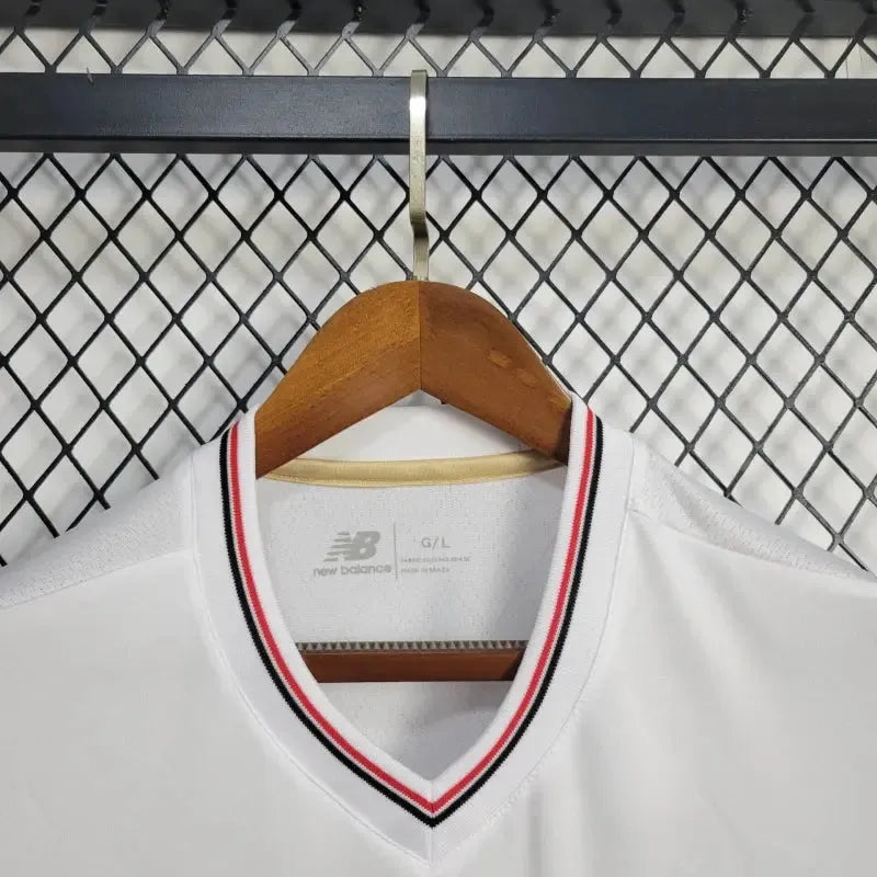 "Camisa São Paulo Home 25/26 - Torcedor Masculina Branca + Patrocínios - Netmantos"
