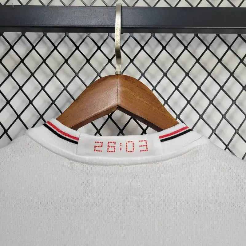 "Camisa São Paulo Home 25/26 - Torcedor Masculina Branca + Patrocínios - Netmantos"