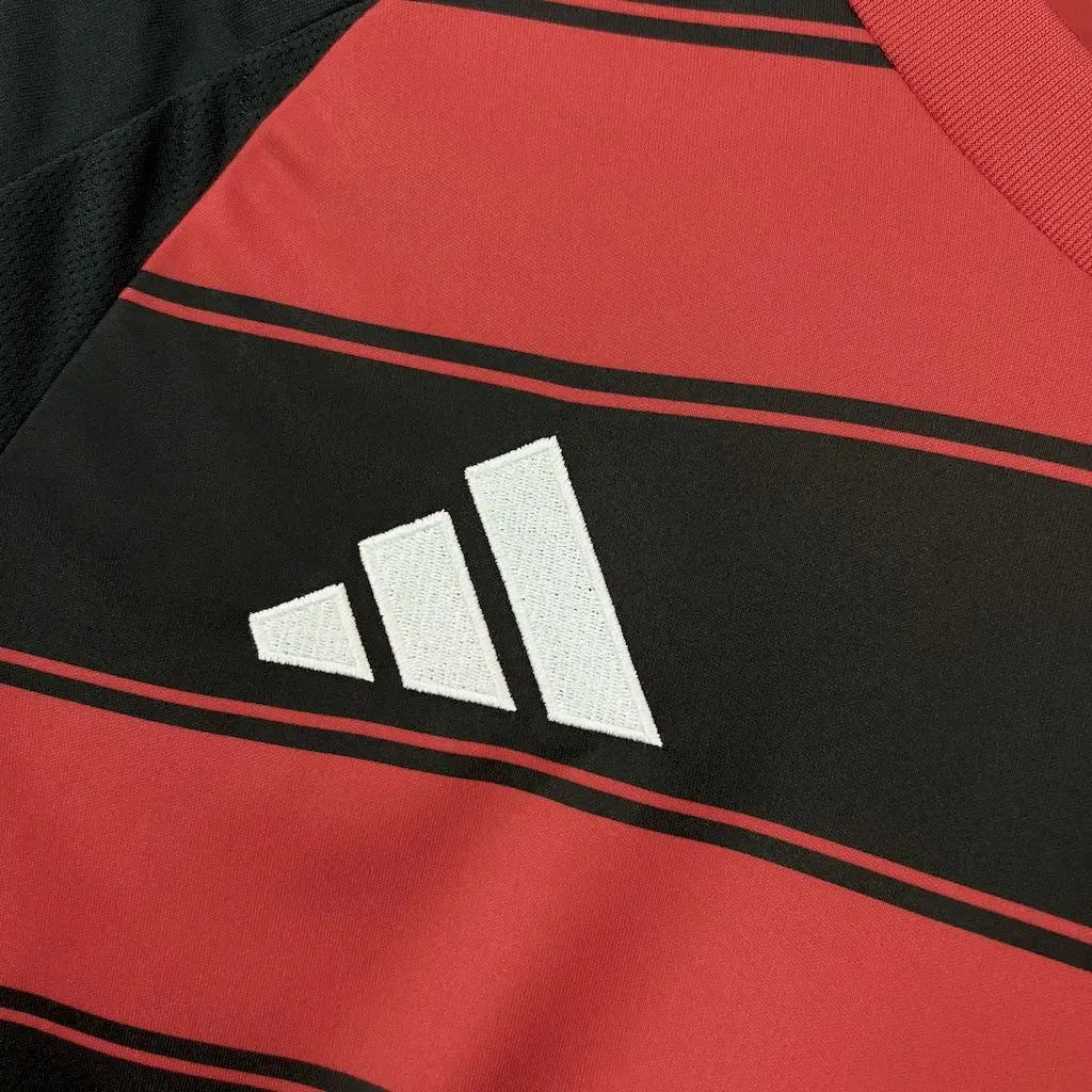 "Camisa Flamengo Home 25/26 - Torcedor Masculina Manga Longa Preta e Vermelha - Netmantos"