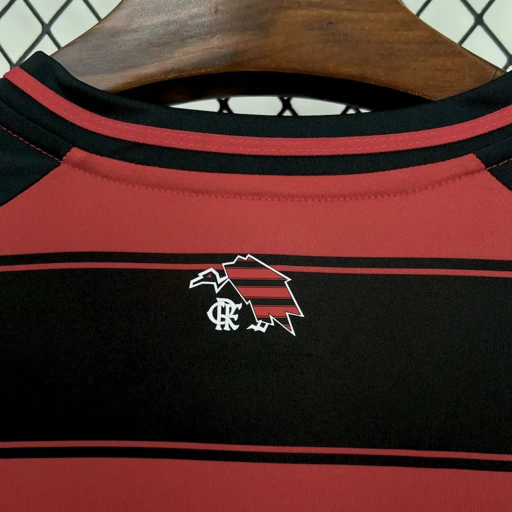 "Camisa Flamengo Home 25/26 - Torcedor Masculina Manga Longa Preta e Vermelha - Netmantos"
