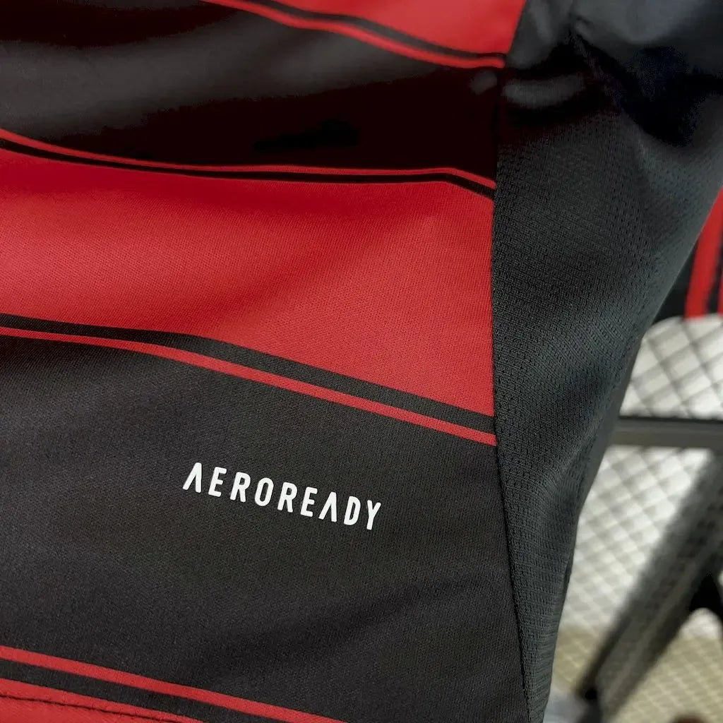 "Camisa Flamengo Home 25/26 - Torcedor Masculina Manga Longa Preta e Vermelha - Netmantos"