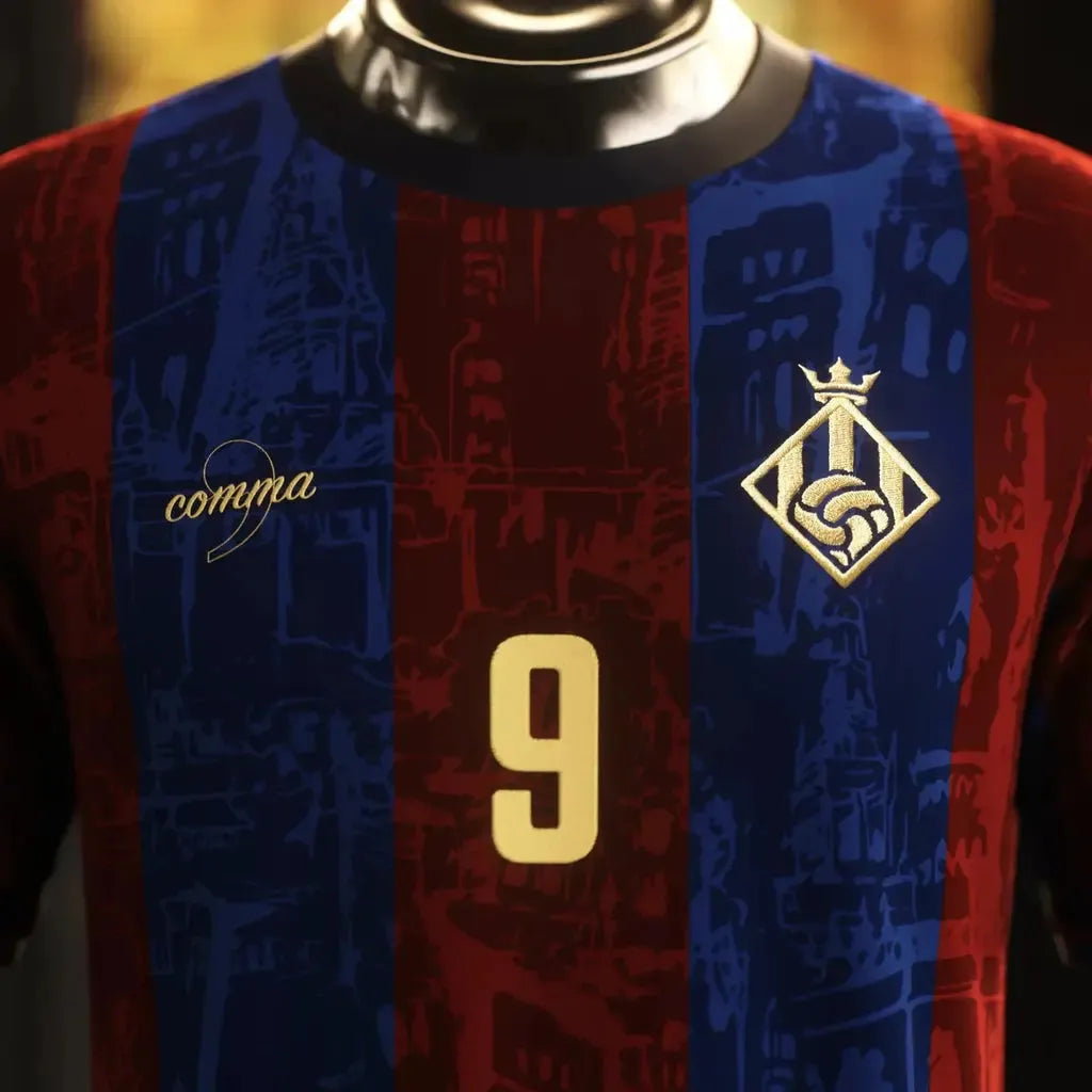 "Camisa Barcelona El Pistolero Grená - Torcedor Masculina Comma Football - Netmantos"
