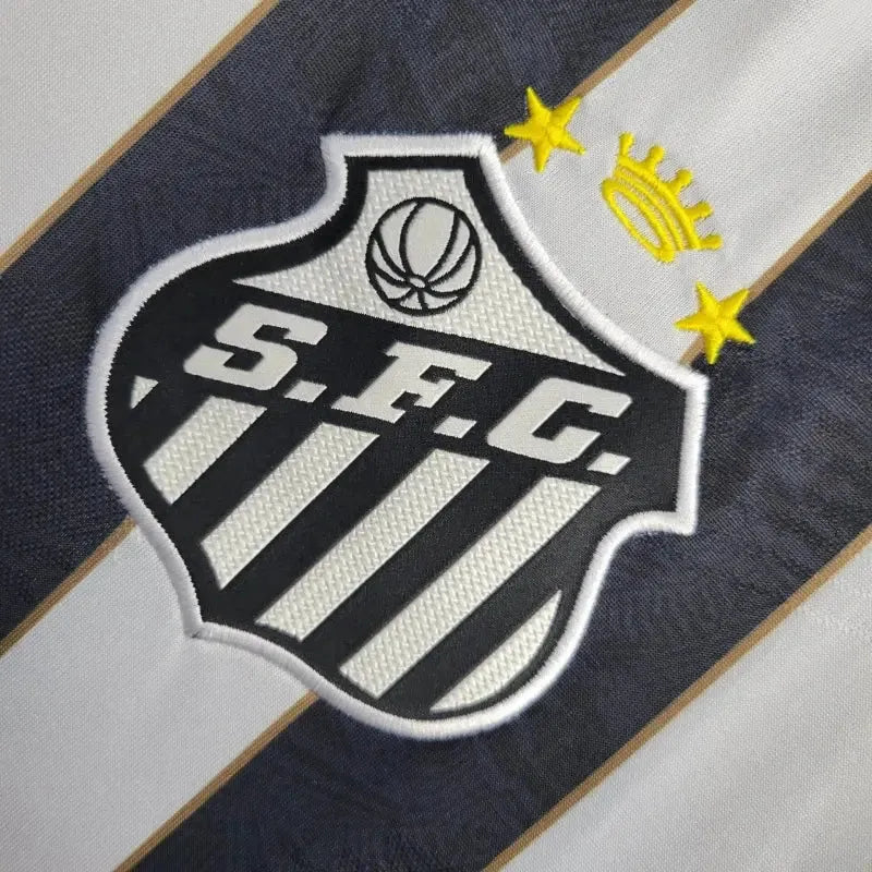 "Camisa Santista Away 24/25 - Torcedor Masculina Listrada + Patrocínios - Netmantos"