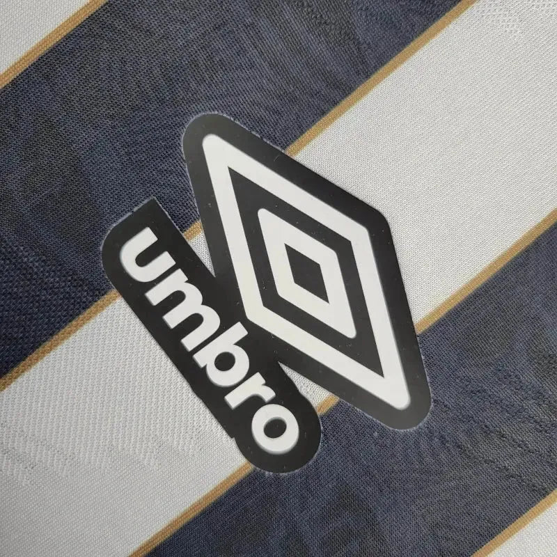 "Camisa Santista Away 24/25 - Torcedor Masculina Listrada + Patrocínios - Netmantos"