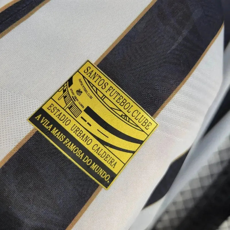 "Camisa Santista Away 24/25 - Torcedor Masculina Listrada + Patrocínios - Netmantos"