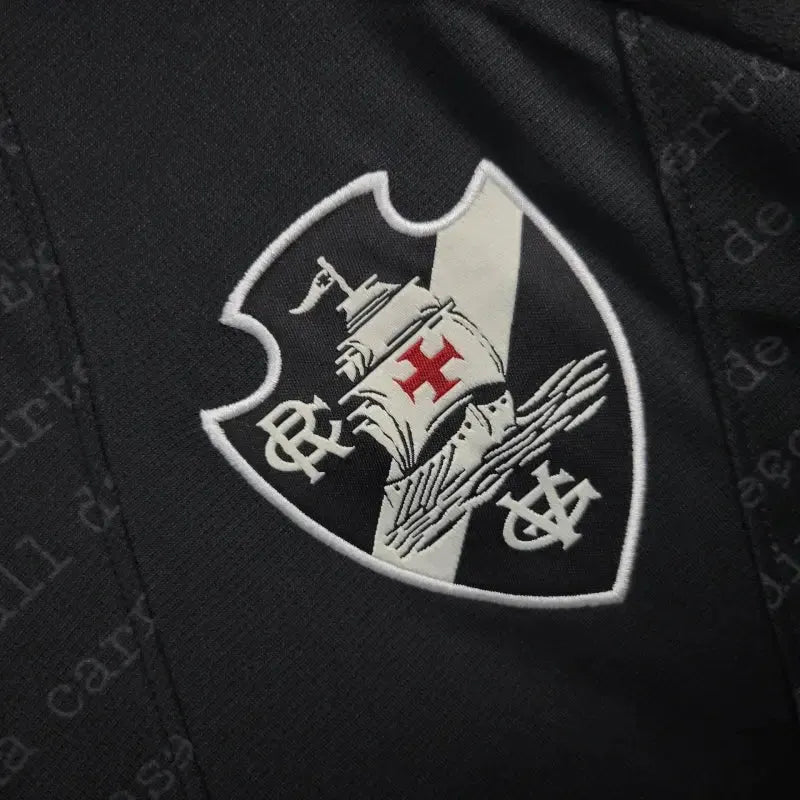 "Camisa Vasco Goleiro 24/25 - Torcedor Masculina Preta + Patrocínios - Netmantos"