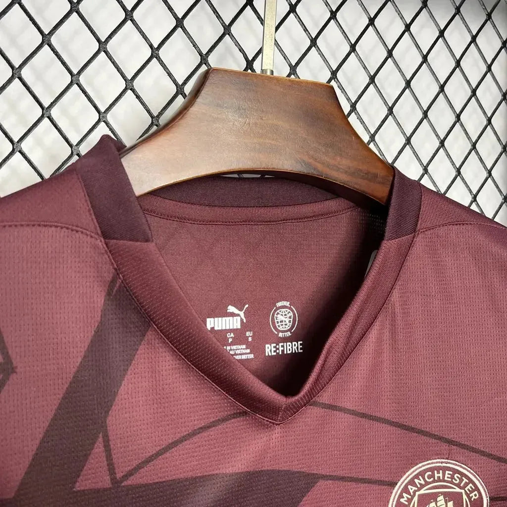 "Camisa Manchester City Third Away 24/25 - Torcedor Masculina Vinho/Vermelha - Netmantos"
