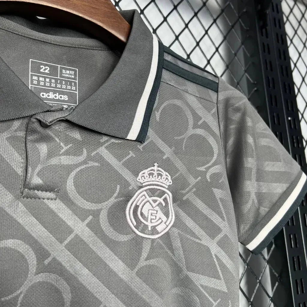 "Camisa Real Madrid Third 24/25 - Torcedor Infantil Cinza - Netmantos"