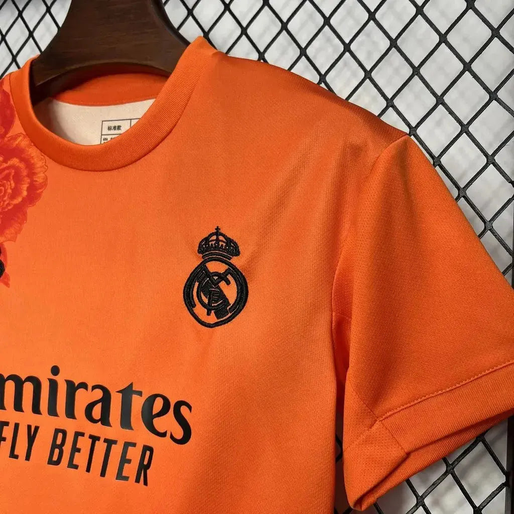 "Camisa Real Madrid Fourth Y3 24/25 - Torcedor Infantil Laranja - Netmantos"