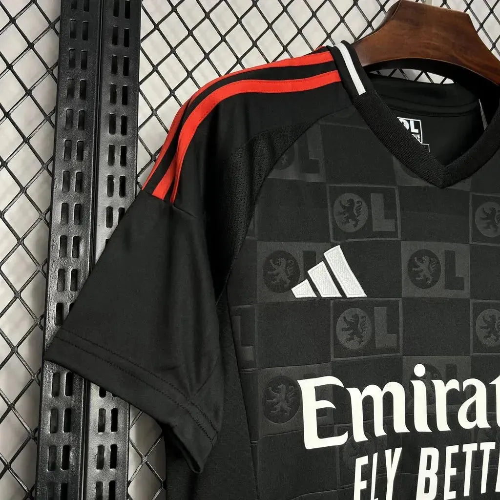"Camisa Lyon Away 24/25 - Torcedor Masculina Preta - Netmantos"