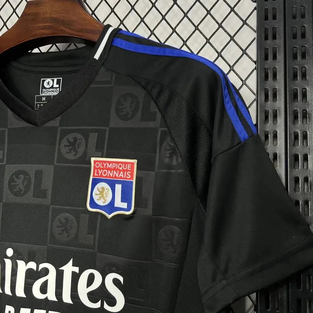 "Camisa Lyon Away 24/25 - Torcedor Masculina Preta - Netmantos"