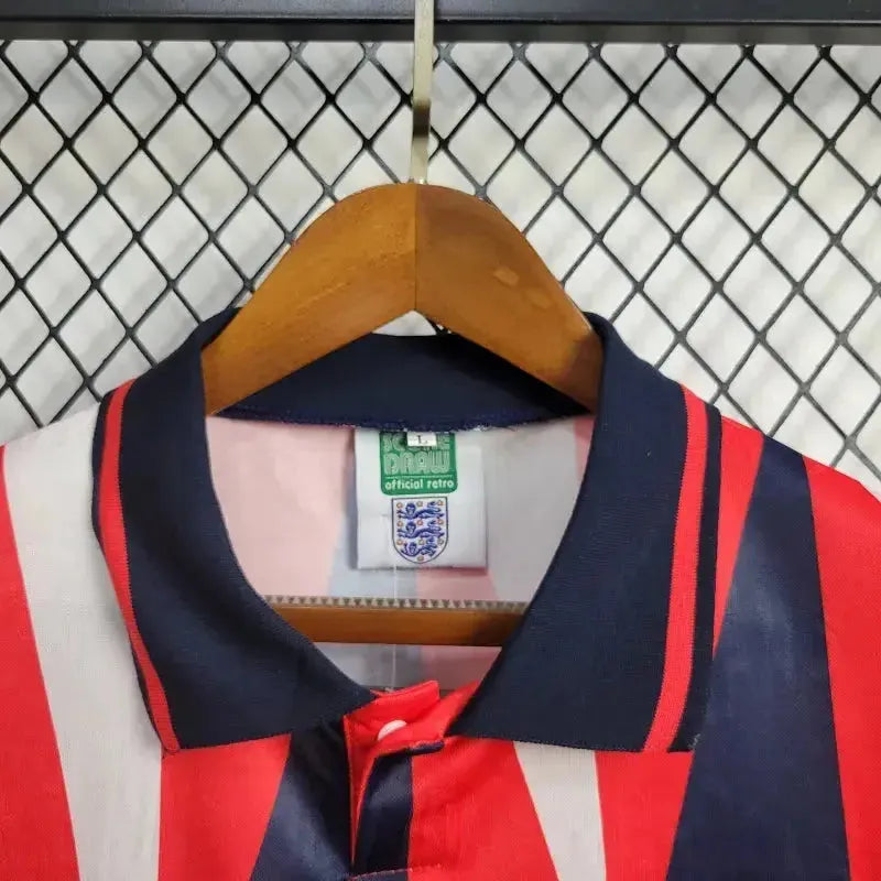 "Camisa Inglaterra Retrô Away 1992 - Torcedor Masculina Vermelha - Netmantos"