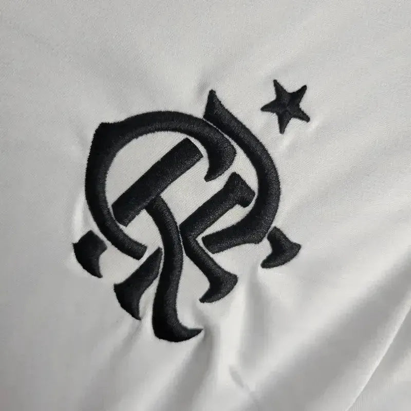 "Camisa Flamengo Away 24/25 - Torcedor Feminina Branca + Todos Patrocínios - Netmantos"