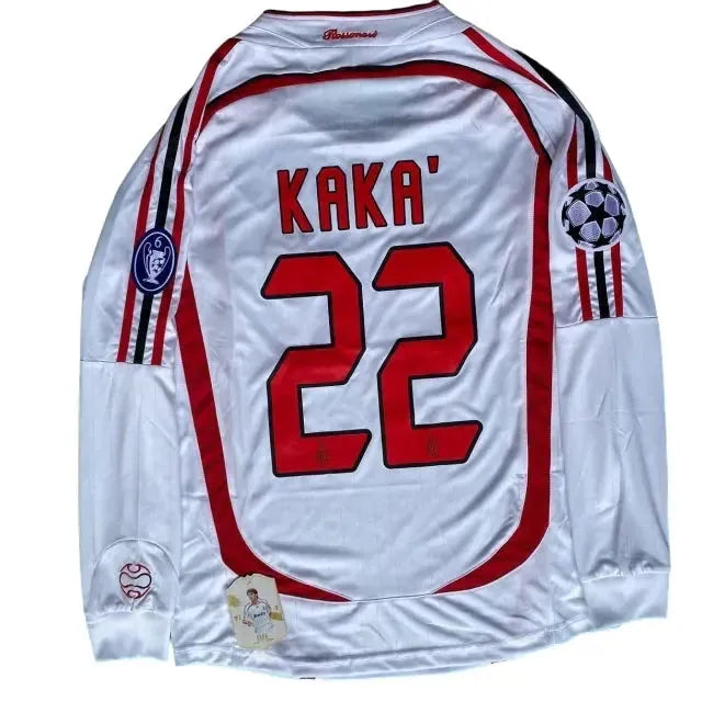 "Camisa AC Milan Away Retrô 2006/07 - Torcedor Masculina Branca Manga Longa - Netmantos"