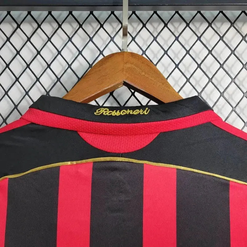 "Camisa AC Milan Home Retrô 2006/07 - Torcedor Masculina Dourada Manga Longa - Netmantos"