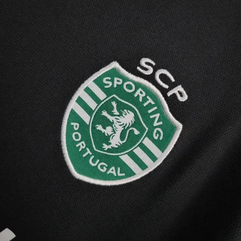 "Camisa Sporting Away 3 24/25 - Torcedor Infantil Preta - Netmantos"