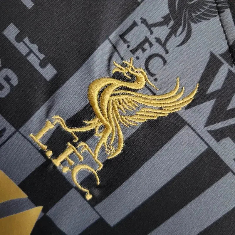 "Camisa Liverpool x Lebron James 24/25 - Torcedor Infantil Preta e Dourada - Netmantos"