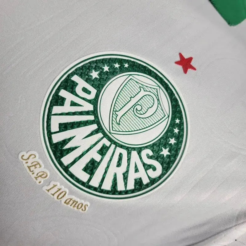 "Camisa Palmeiras Away 24/25 - Jogador Masculina Branca e Dourada + Patch Brasileirão e Avanti + Patrocínios - Netmantos"