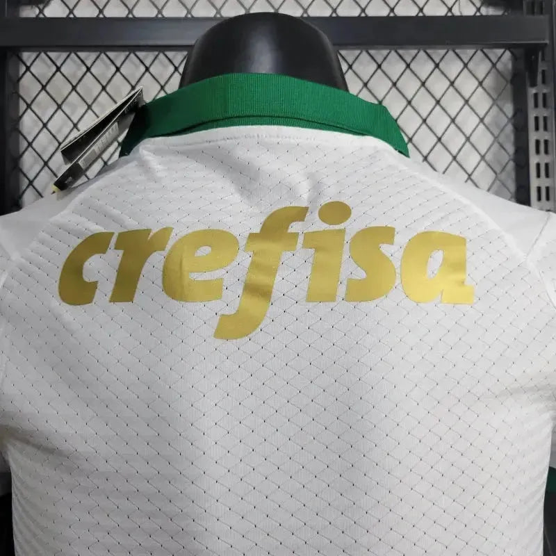 "Camisa Palmeiras Away 24/25 - Jogador Masculina Branca e Dourada + Patch Brasileirão e Avanti + Patrocínios - Netmantos"