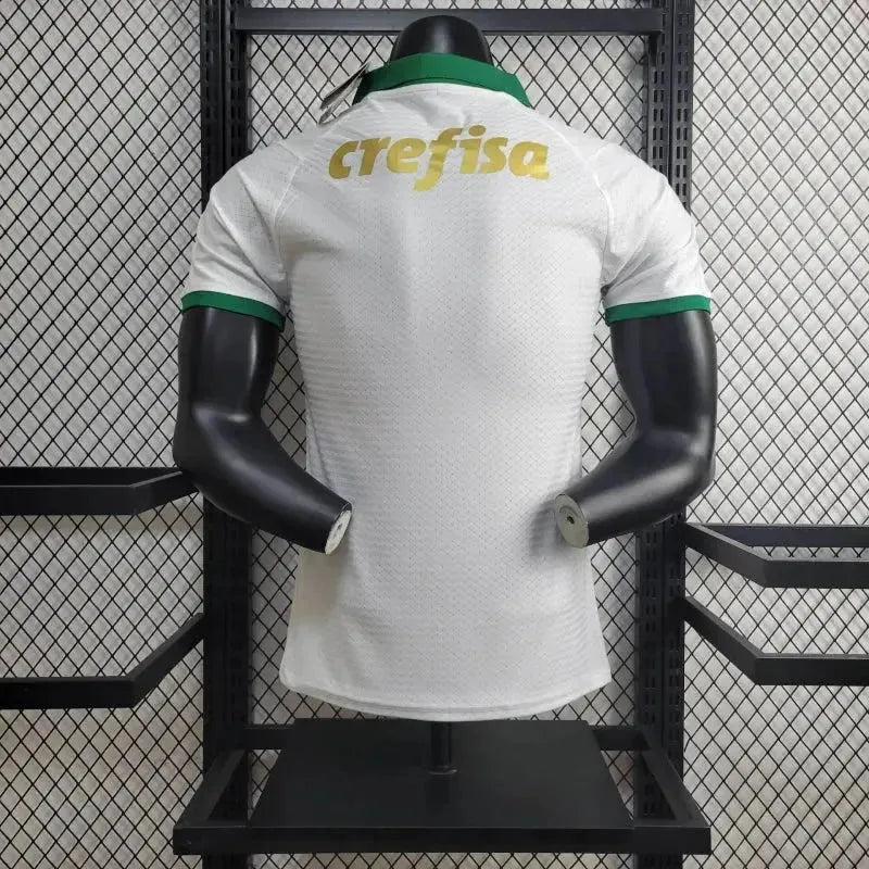 "Camisa Palmeiras Away 24/25 - Jogador Masculina Branca e Dourada + Patch Brasileirão e Avanti + Patrocínios - Netmantos"