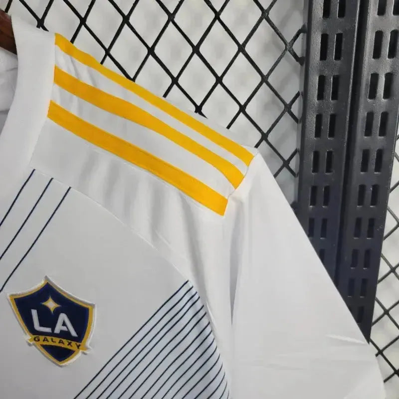 "Camisa LA Galaxy Home 24/25 - Torcedor Masculina Branca e Amarela - Netmantos"