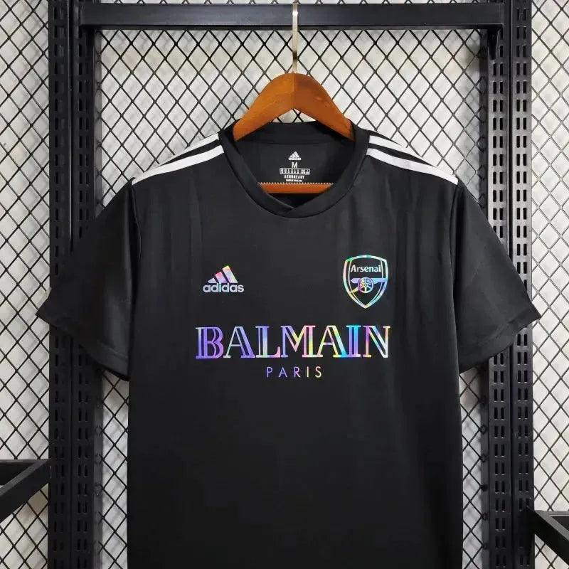 "Camisa Arsenal BALMAIN 24/25 - Torcedor Masculina Refletiva Preta - Netmantos"