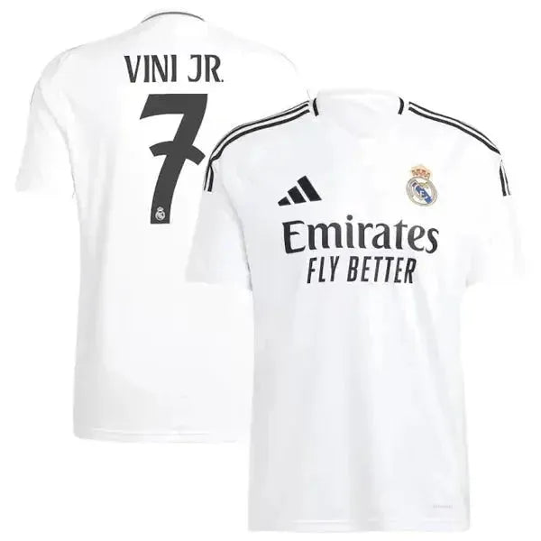 "Camisa Real Madrid Home 24/25 - Torcedor Masculina Branca + Todos os Patches - Netmantos"