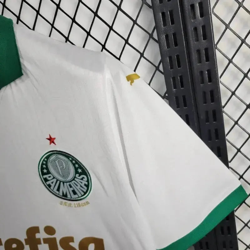 "Camisa Palmeiras Away 24/25 - Torcedor Masculina Branca + Patch Brasileirão e Avanti + Patrocínios - Netmantos"