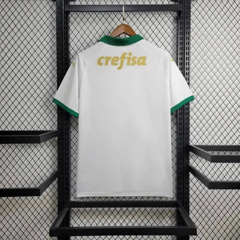 "Camisa Palmeiras Away 24/25 - Torcedor Masculina Branca + Patch Brasileirão e Avanti + Patrocínios - Netmantos"