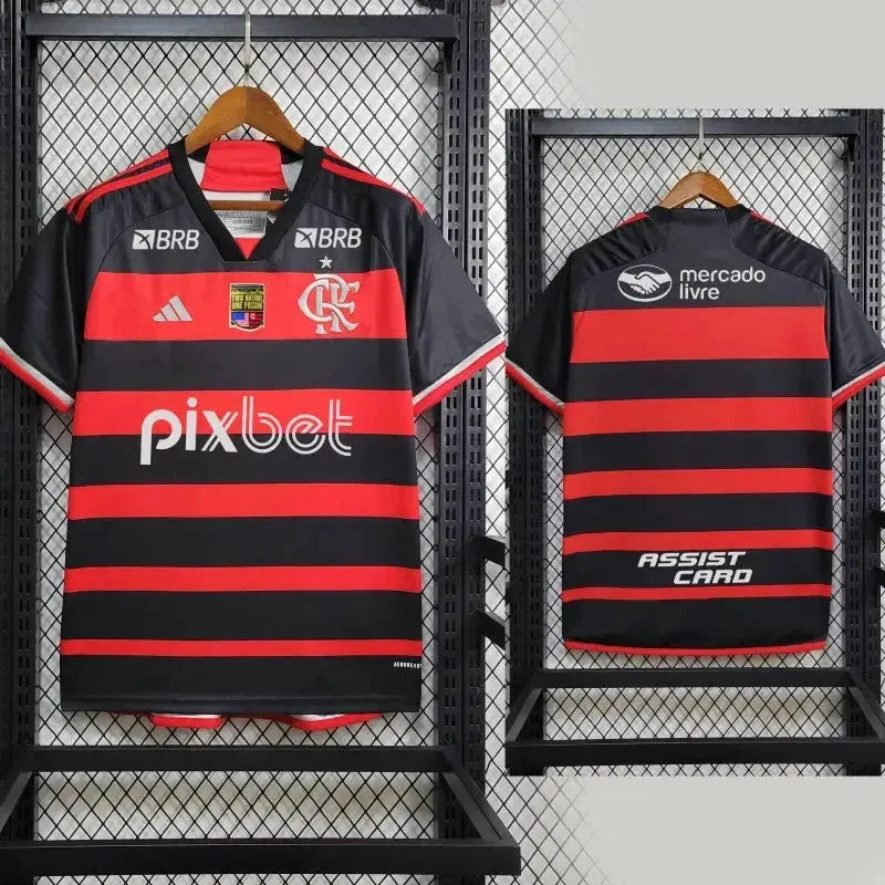 "Camisa Flamengo Home 24/25 - Torcedor Masculina + Patch Two Nations, One Passion - Netmantos"