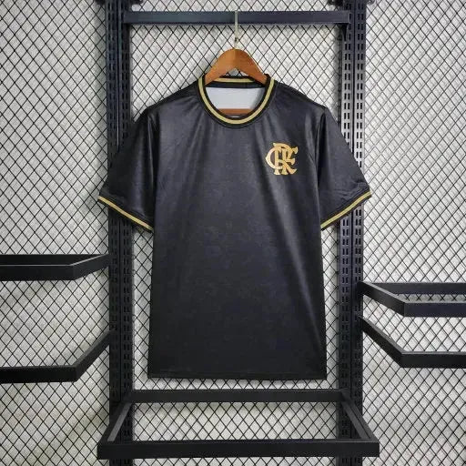 "Camisa Flamengo 23/24 - Torcedor Masculina Preta e Dourada - Netmantos"