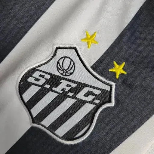 "Camisa Santista Away 22/23 - Torcedor Infantil Preta e Branca - Netmantos"