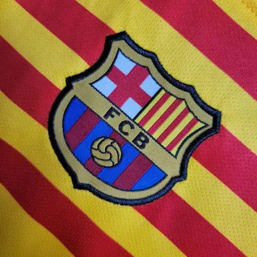 "Camisa Barcelona Away IV 23/24 - Torcedor Infantil Amarela - Netmantos"