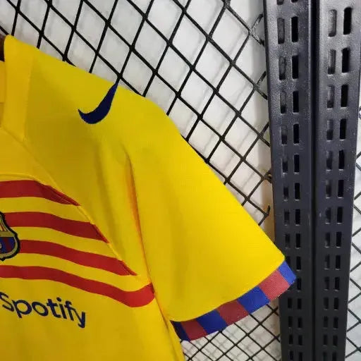 "Camisa Barcelona Away IV 23/24 - Torcedor Infantil Amarela - Netmantos"