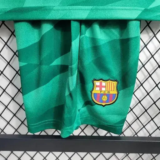 "Camisa Barcelona Goleiro 23/24 - Torcedor Infantil Verde - Netmantos"