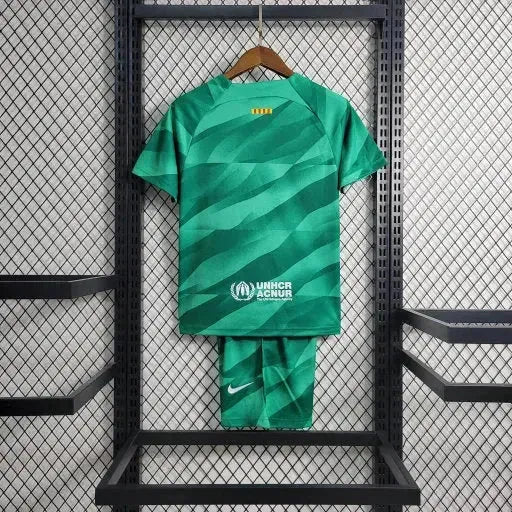 "Camisa Barcelona Goleiro 23/24 - Torcedor Infantil Verde - Netmantos"