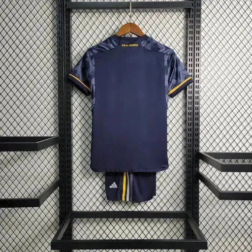 "Camisa Real Madrid Away 23/24 - Torcedor Infantil Preta - Netmantos"