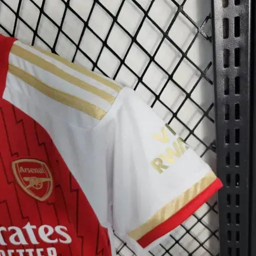 "Camisa Arsenal Home 23/24 - Torcedor Infantil Vermelha e Dourada - Netmantos"