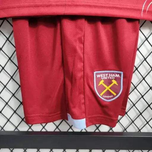 "Camisa West Ham Home 23/24 - Torcedor Infantil Vermelha - Netmantos"