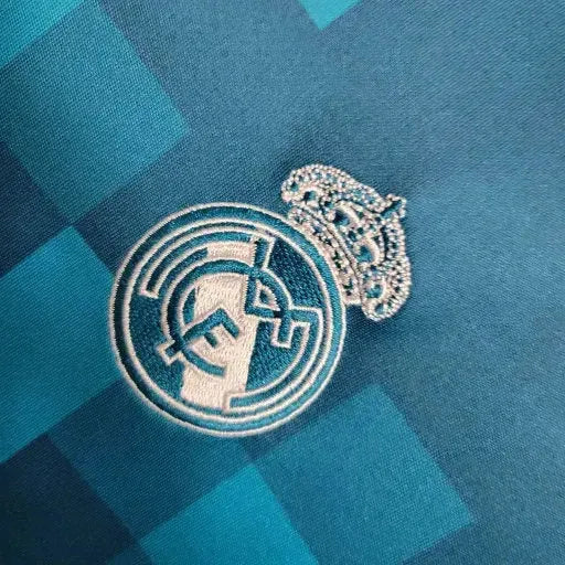 "Camisa Real Madrid Retrô Away 17/18 - Torcedor Infantil Azul - Netmantos"