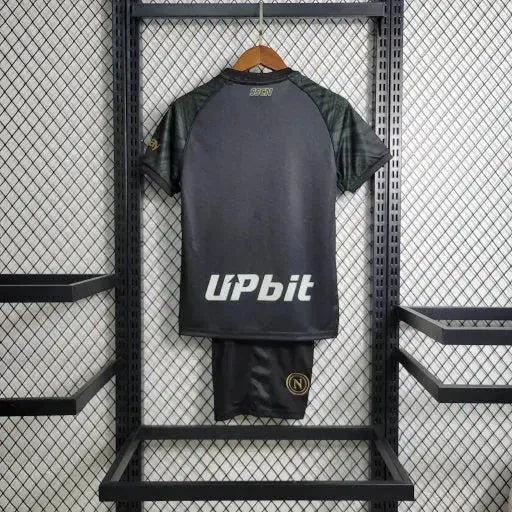 "Camisa Napoli Away 23/24 - Torcedor Infantil Preta - Netmantos"