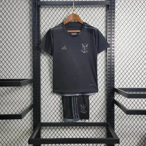 "Camisa Flamengo Third Away 23/24 - Torcedor Infantil Refletiva Preta - Netmantos"