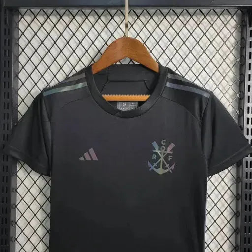 "Camisa Flamengo Third Away 23/24 - Torcedor Infantil Refletiva Preta - Netmantos"