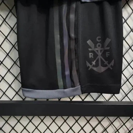 "Camisa Flamengo Third Away 23/24 - Torcedor Infantil Refletiva Preta - Netmantos"