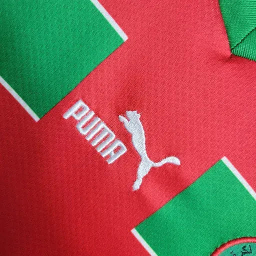 "Camisa Marrocos Home 22/23 - Torcedor Infantil Vermelha Verde - Netmantos"